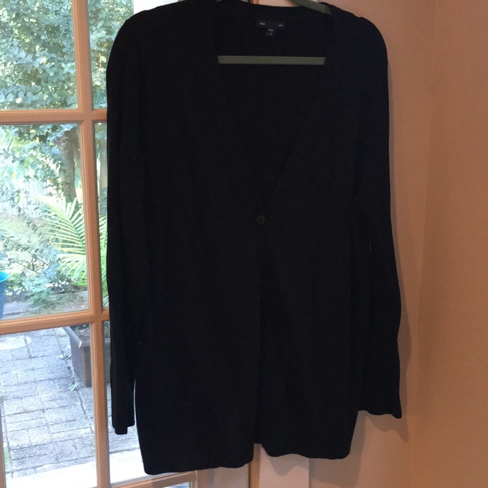 Gap black button down cardigan